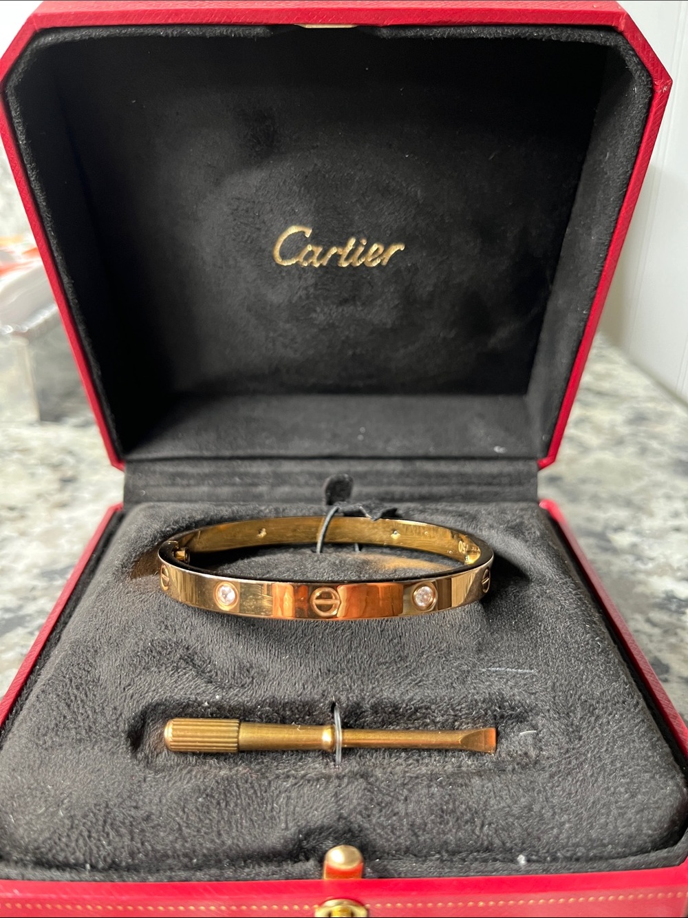 Cartier Yellow Gold Bracelet with Diamond Accents